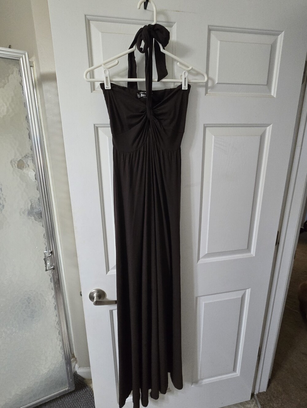 Women's Chocolate Brown Halter Maxi Dress